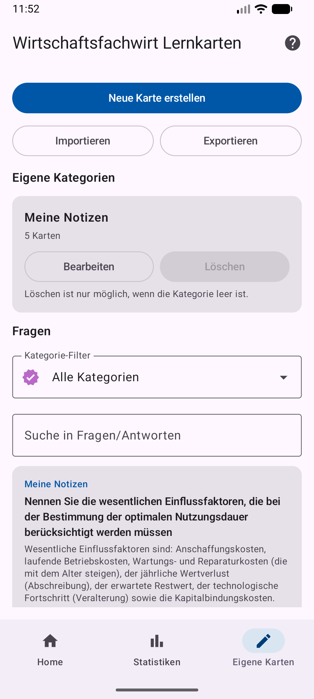 Eigene Karten